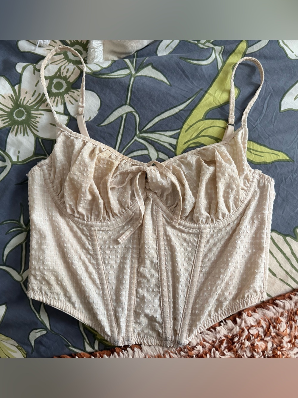 Urban Outfitters Light Cream Textured Bralette
